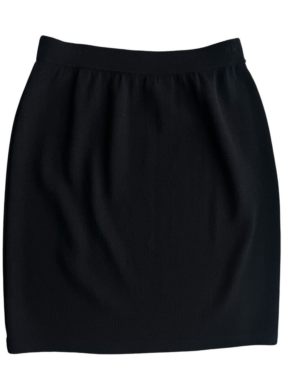 ST. JOHN BASICS Black Santana Knit Pull On Pencil Skirt EUC